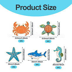 5шт 5 стиля броши из сплава эмали FIND-TA0007-98