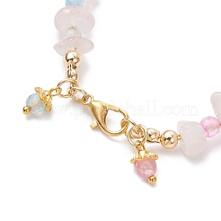 Браслеты из натурального розового кварца и агата для женщин&nbsp;BJEW-JB12526-03