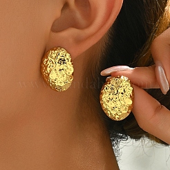 Серьги-гвоздики неправильной овальной формы из нержавеющей стали 201&nbsp;QM7166-2