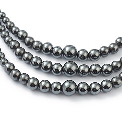 Однослойные ожерелья из немагнитного синтетического гематита и бирюзовых бусин NJEW-J058-01A-01