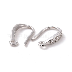 Ganchos para la oreja de latón con micro pavé de circonio cúbico transparente&nbsp;X-ZIRC-P100-05P