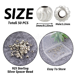 50шт 925 бусины из стерлингового серебра STER-TA0001-08