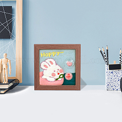 2 набор из 2 наборов для валяния иглой в виде фоторамки в виде кролика и медведя для начинающих DIY-OC0012-16