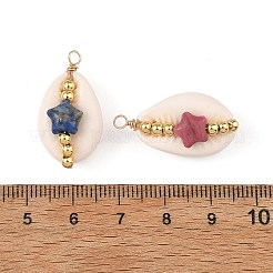 Anhänger aus natürlichen Muscheln und Edelsteinen&nbsp;PALLOY-JF05916-01
