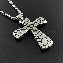 Винтажные ожерелья с кулоном-крестом в стиле панк из нержавеющей стали для мужчин JF7289