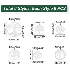 48 шт. 6 шт. филигранные подвески из нержавеющей стали 201&nbsp;STAS-UN0042-04