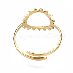 Offener Manschettenring aus 304 Edelstahl mit Sonnenmotiv&nbsp;RJEW-T023-84G