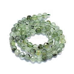 天然石プレナイトビーズ連売り  ファセット（64ファセット）  ラウンド  6mm  穴：0.8mm  約62~67個/連  15.16~15.55インチ（38.5~39.5cm）&nbsp;LS-G-G927-39