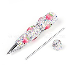 Шариковая ручка с паве из смолы и полимерной глины со стразами AJEW-T013-04G