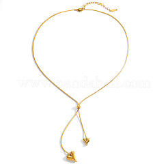 Doppelherz-Lariat-Halsketten aus Edelstahl 304&nbsp;WG40DB7-01