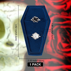 Scatole per anelli da dito in velluto a forma di bara a tema Halloween&nbsp;VBOX-WH0015-01C