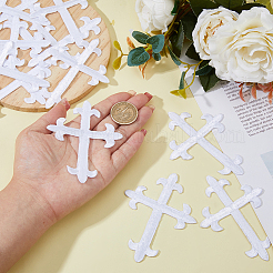 Крестик флери полиэстер вышивка утюгом на аппликации патч PATC-WH0005-44B