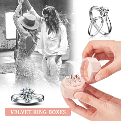 Scatole anello di velluto&nbsp;VBOX-WH0013-01B