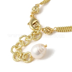 Браслет из латунной проволоки с прямоугольными звеньями BJEW-C051-52G