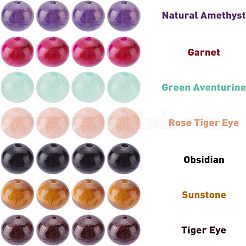 80шт 8 стиля бусины из натуральных смешанных драгоценных камней G-NB0002-98