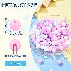 30 г 3 цвета непрозрачные акриловые бусины&nbsp;MACR-YW0003-44E