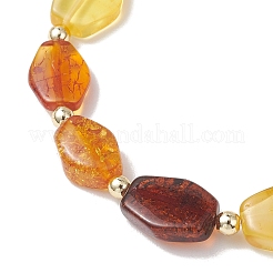 Эластичные браслеты из натуральных янтарных бусин для женщин&nbsp;BJEW-JB13253