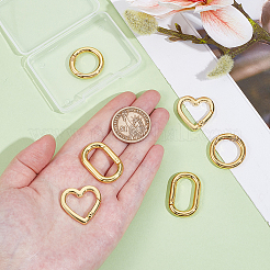 6 шт. 3 стиля латунных пружинных затворных колец KK-GA0002-11