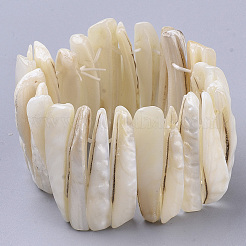Eau douce shell perles bracelets extensibles&nbsp;BJEW-S278-006B
