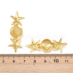 Серьги-гвоздики из латуни с подвесками на морскую тематику&nbsp;EJEW-F400-04E-G