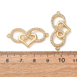 Breloques de connecteur en laiton micro pavé de zircone cubique&nbsp;CU-CBA4579-02G-F