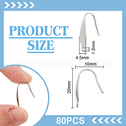 80 шт. крючки для сережек из хирургической нержавеющей стали 316&nbsp;STAS-UN0034-73
