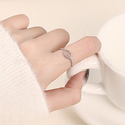 Кольца-манжеты из серебра 925 пробы с натуральным клубничным кварцем FS-WGA8A26-01