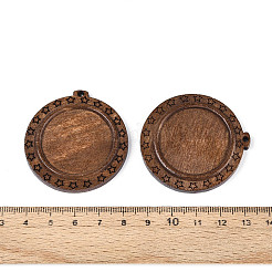 Оправы для кабошонов из резного дерева скима&nbsp;WOOD-N022-04