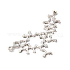 変色しない201ステンレススチールペンダント  分子構造のチャーム  ステンレス鋼色  25.5x42x1mm  穴：1mm&nbsp;STAS-E175-09P