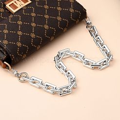 バッグハンドル  ccbプラスチックフレームコネクター付き  合金スプリングゲートリングと亜鉛合金スイベルクラスプ  バッグストラップ用交換アクセサリー用  プラチナ  22.6インチ（57.5cm）&nbsp;AJEW-BA00026-03