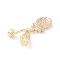 Anello della pancia con charm con strass e ananas&nbsp;AJEW-F057-10G