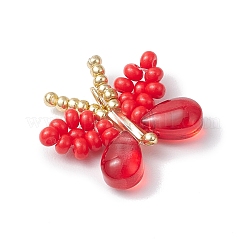 Подвески-бабочки из стеклянного бисера ручной работы&nbsp;PALLOY-MZ00685-04