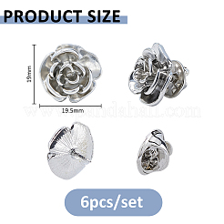 6 spilla da bavero in lega con fiore di rosa per vestiti da zaino&nbsp;JEWB-FH0002-97P