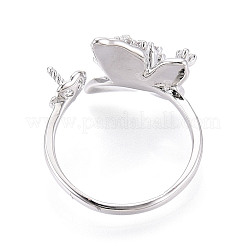 Оправы для колец-манжет из латуни с микропаве из прозрачного кубического циркония KK-T076-54P