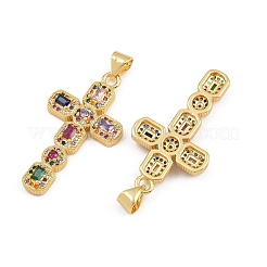 Pendentifs avec zircon cubiques à micro-pavés en laiton&nbsp;CU-CBADC6C-12G-03