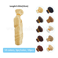 10 stücke 10 farben hohe temperatur faser lange lockige frisur puppe perücke haar&nbsp;DOLL-FH0001-02