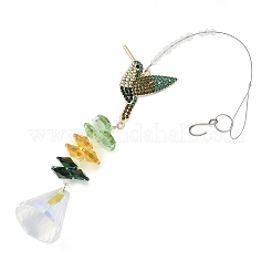 Хрустальные и сплавные стразы подвесные украшения из стальной проволоки&nbsp;HJEW-R050-01KCGP