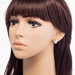 美しいデザイン18KGP本金メッキブラスラインストーンフレンチフックピアス  17mm&nbsp;EJEW-EE0001-144