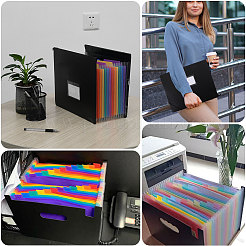 長方形 13コンパートメント PPプラスチック製ハンギングファイルフォルダー  ブラック  333x269x18.5mm&nbsp;OFST-WH0004-147