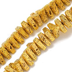 Fili di perle di roccia lavica naturale elettrodeposta&nbsp;G-I360-H01