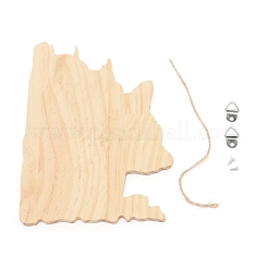 Raton laveur animal en bois cadeau ornement maison tenture murale décoration&nbsp;HJEW-WH0028-44