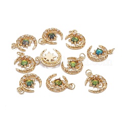 Латунные подвески из прозрачного кубического циркония с микропаве&nbsp;LS-ZIRC-C024-06G-02