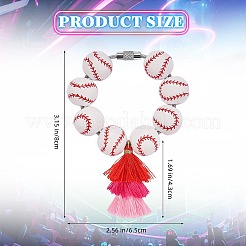 Decorazioni pendenti con perline da baseball in legno&nbsp;HJEW-SW00121