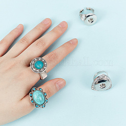 4 шт. 4 стиля стопорных колец из сплава для женщин и мужчин RJEW-DR0001-03B