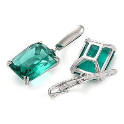 Прямоугольные серьги-кольца с паве из кубического циркония из латуни для женщин EJEW-I304-28P