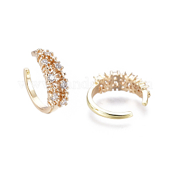 Латунные серьги-манжеты из прозрачного кубического циркония EJEW-I249-08G