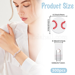 300 шт. бусины из полимерной глины ручной работы в виде бейсбольного мяча&nbsp;CLAY-PA0001-14