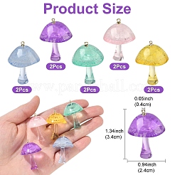 10 шт. двухцветные светящиеся подвески-грибы из эпоксидной смолы&nbsp;RESI-YW0004-19