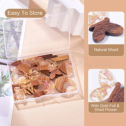 18шт 9 стиля подвески из прозрачной смолы и орехового дерева&nbsp;RESI-TA0003-35