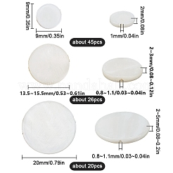 3 連売り 3 スタイル 天然淡水貝ビーズ 連売り  フラットラウンド  9~20x2~5mm  穴：0.5~1.1mm  約19~43個/連  15.04~16インチ（38.2~40.6cm）  1連/スタイル&nbsp;BSHE-SC0001-21
